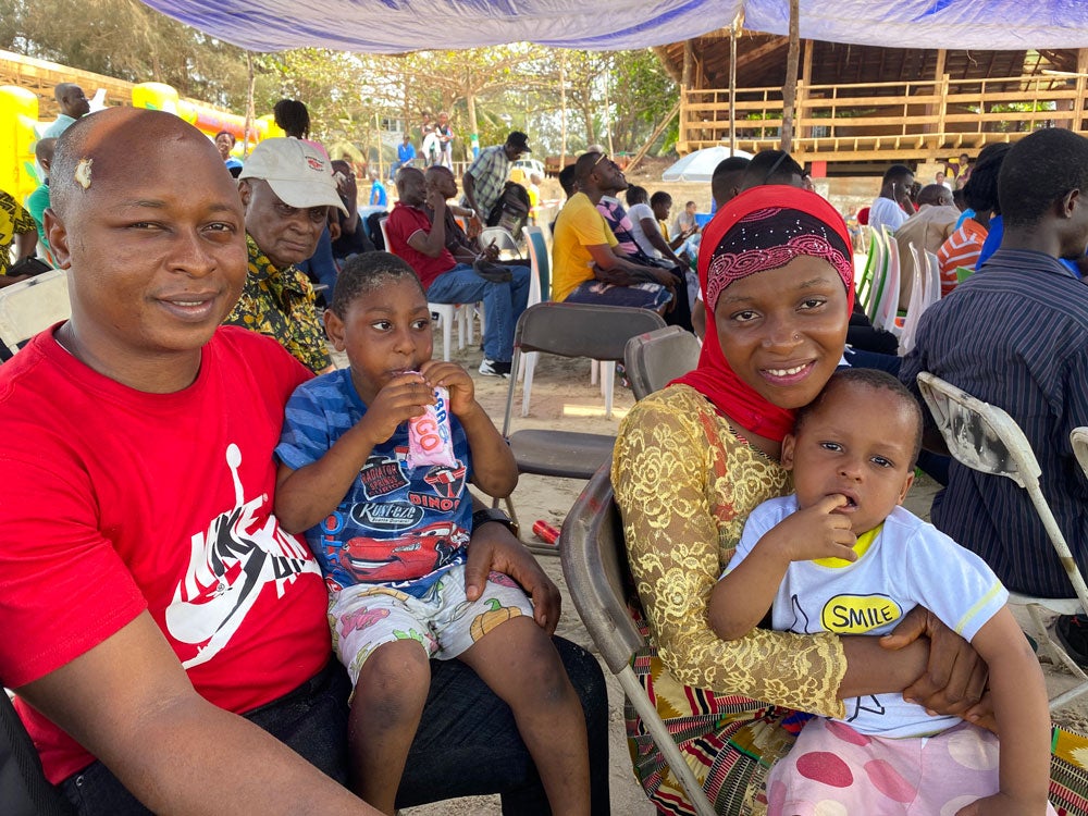 ETC Beach Day 2020 - a family of four smiles