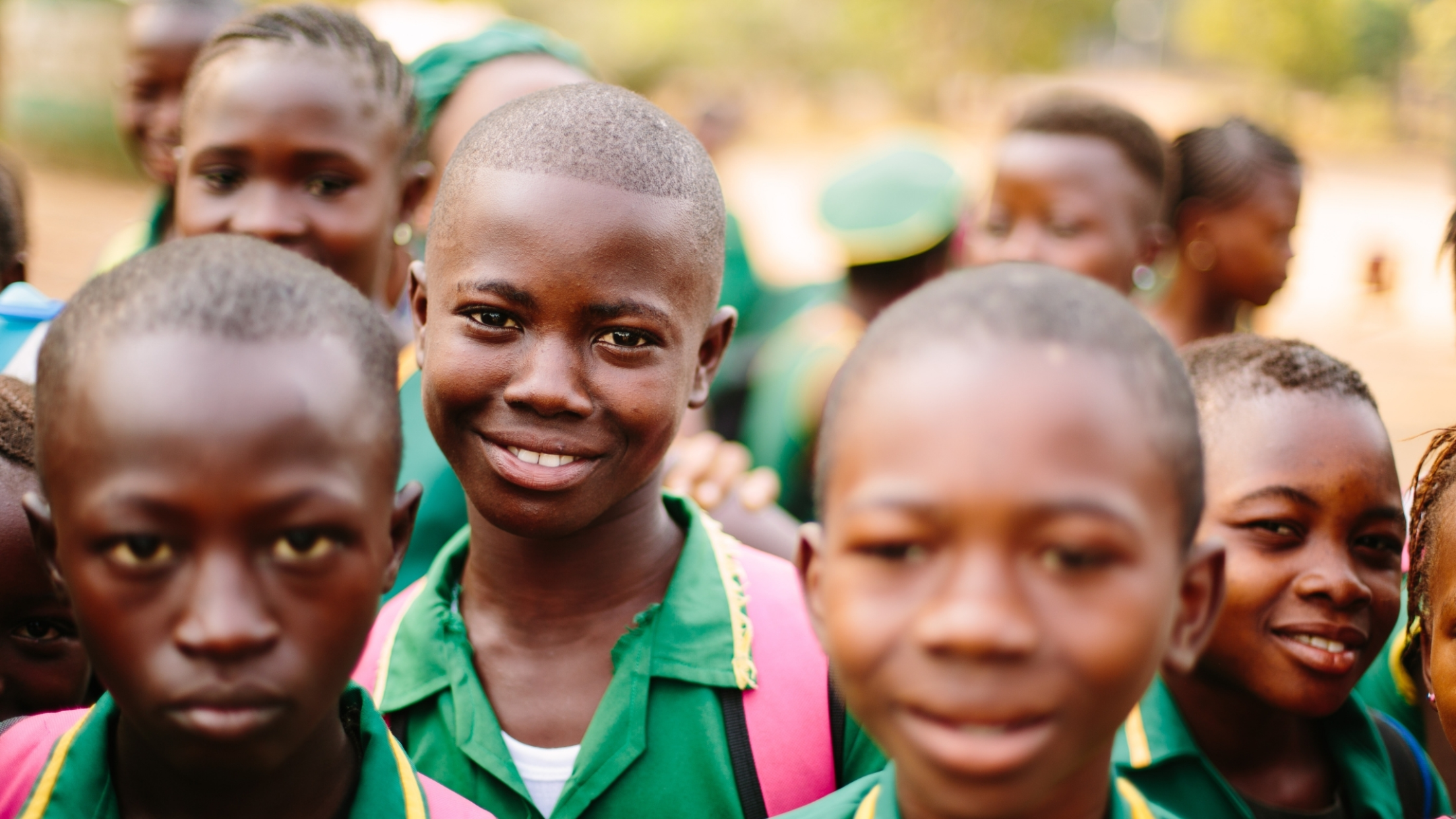 School children smiling