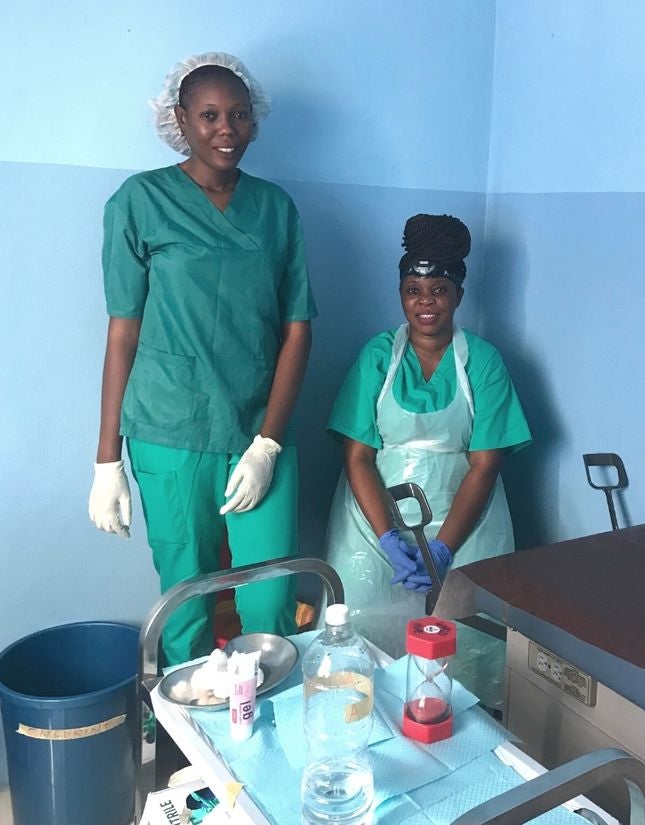 WHI Nurses Gertrude and Miata at Branda hospital in Makeni 
