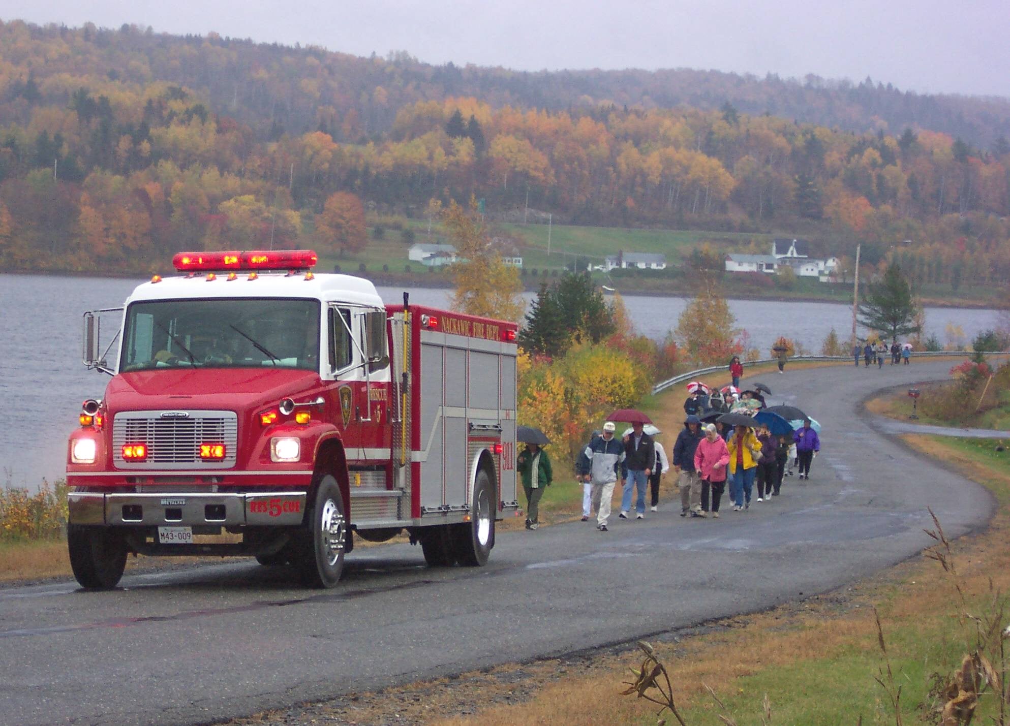 People participating in the Nackawic well walk