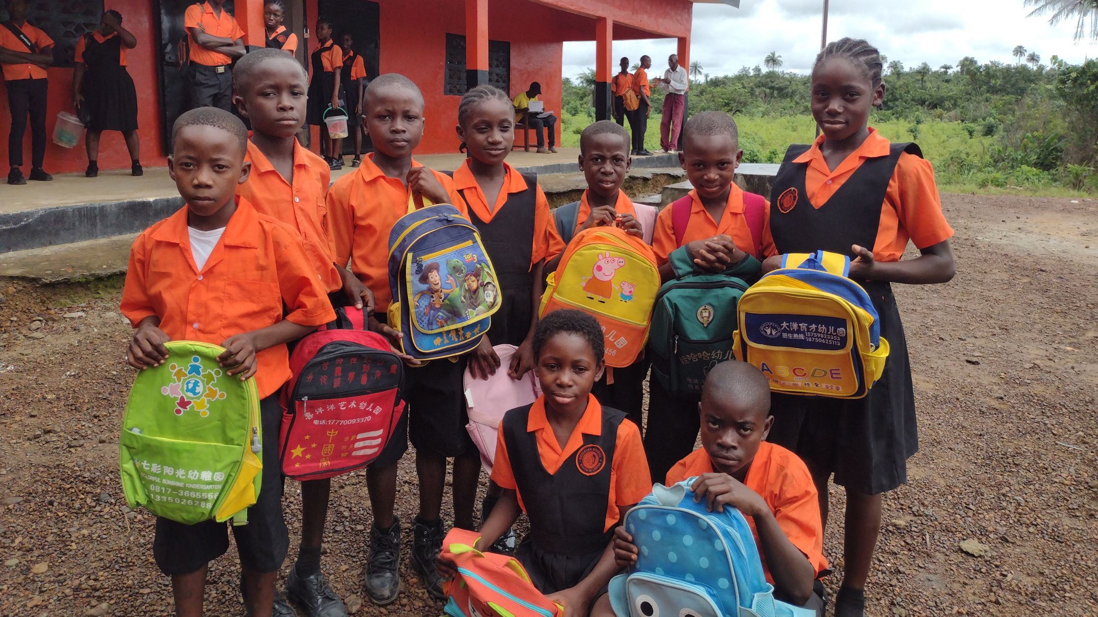 school kids with backpacks