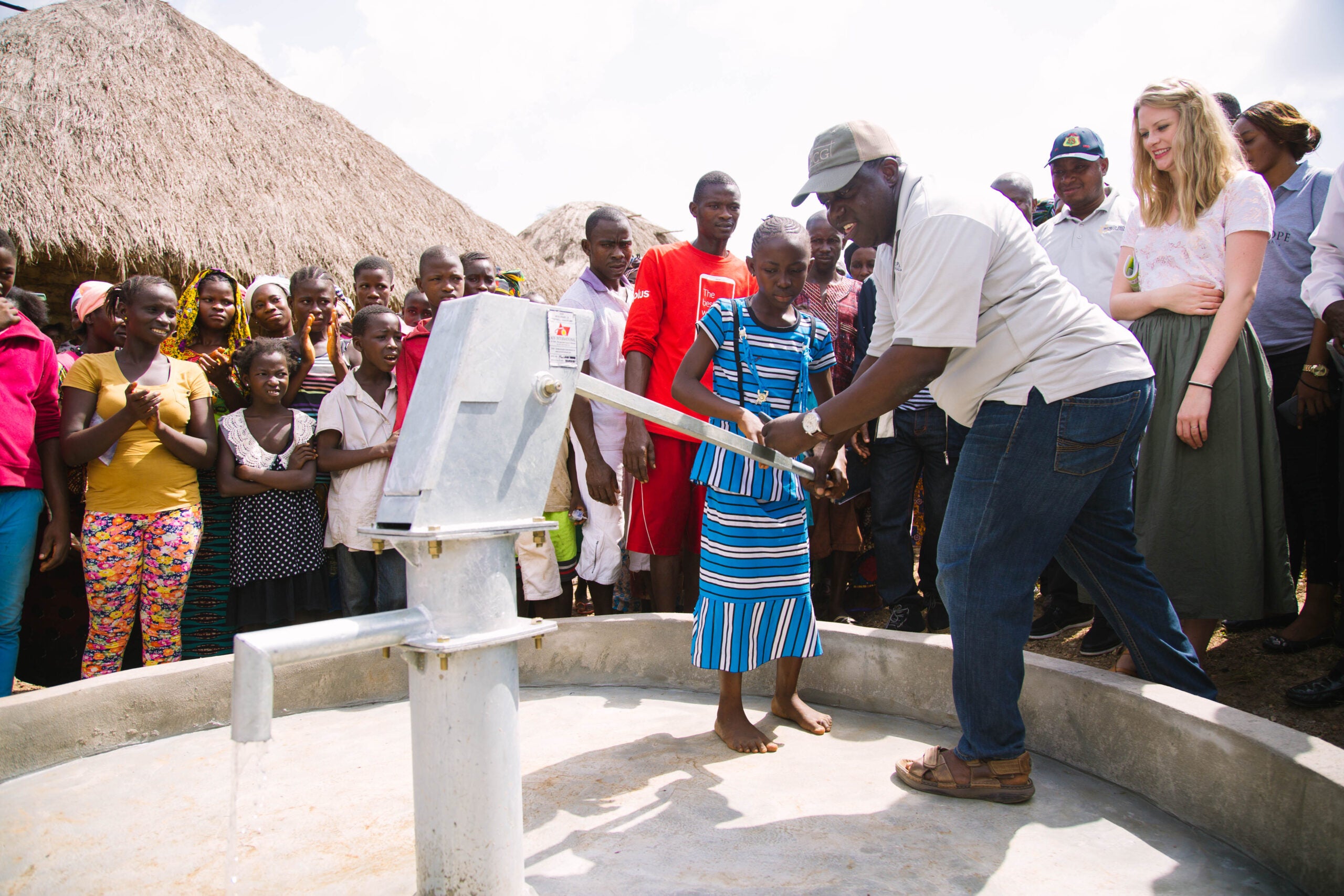 Celebrating the installation of a new well