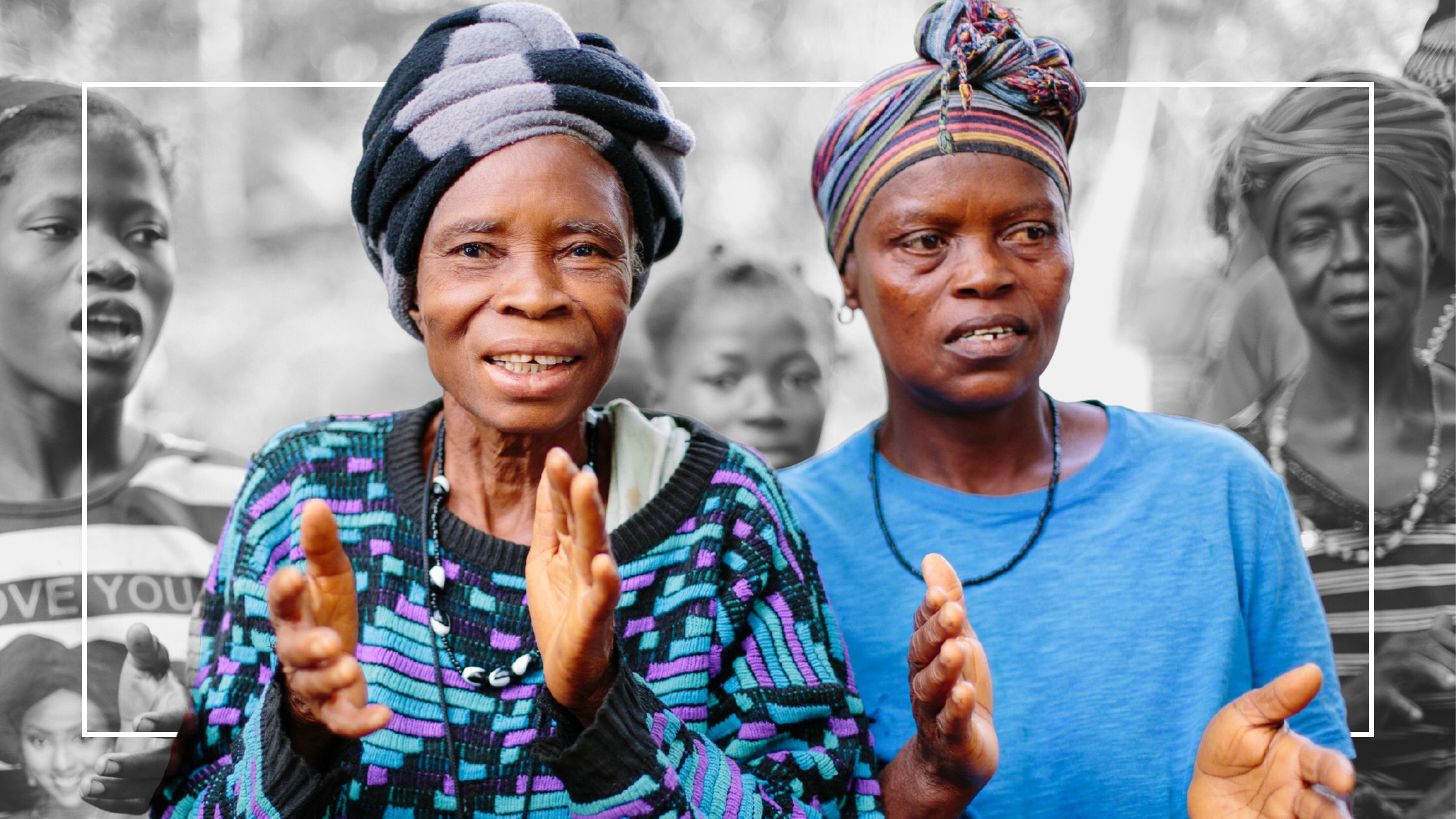 2 women clapping