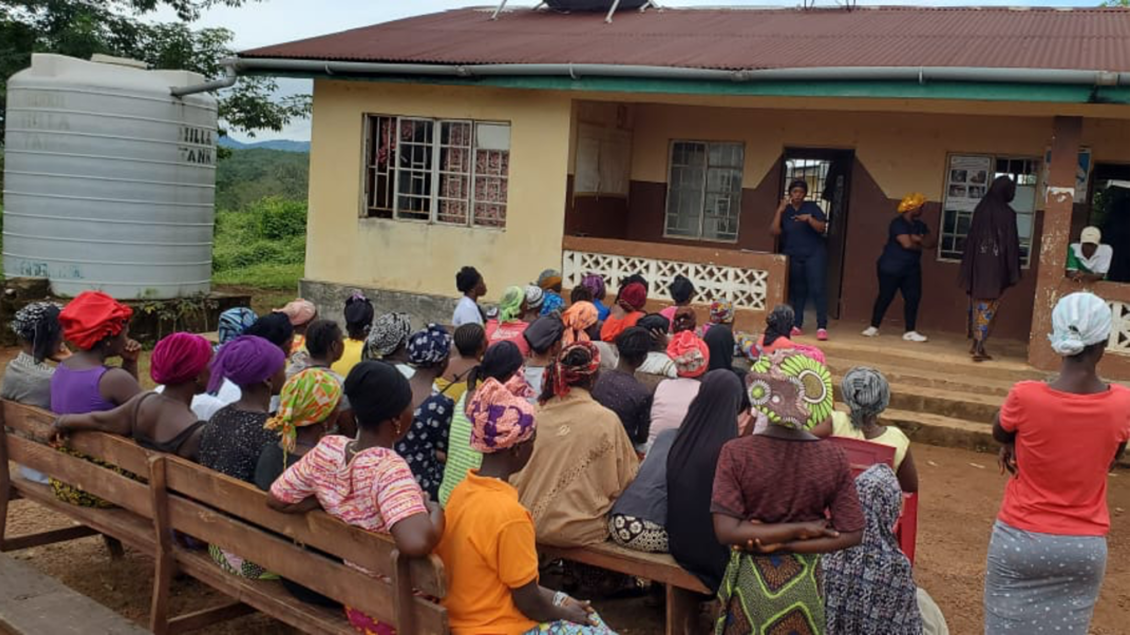 Women learning about cervical cancer screening