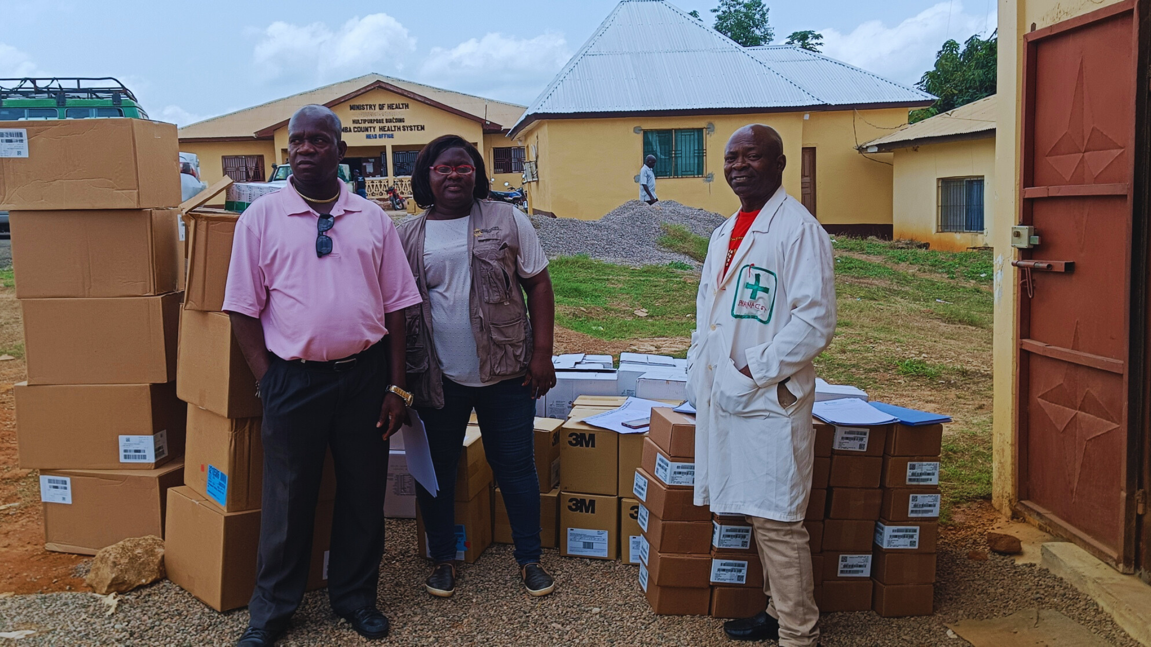 Medical supplies being delivered to rural clinic in Liberia