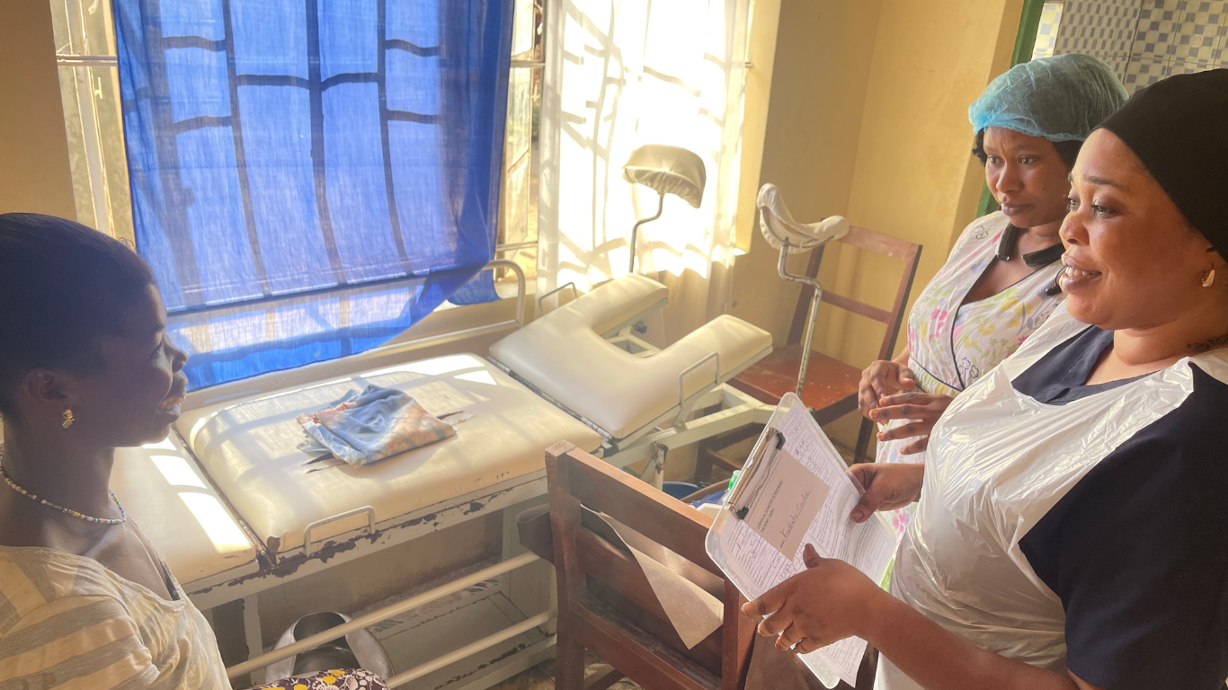 Woman being screened for cervical cancer