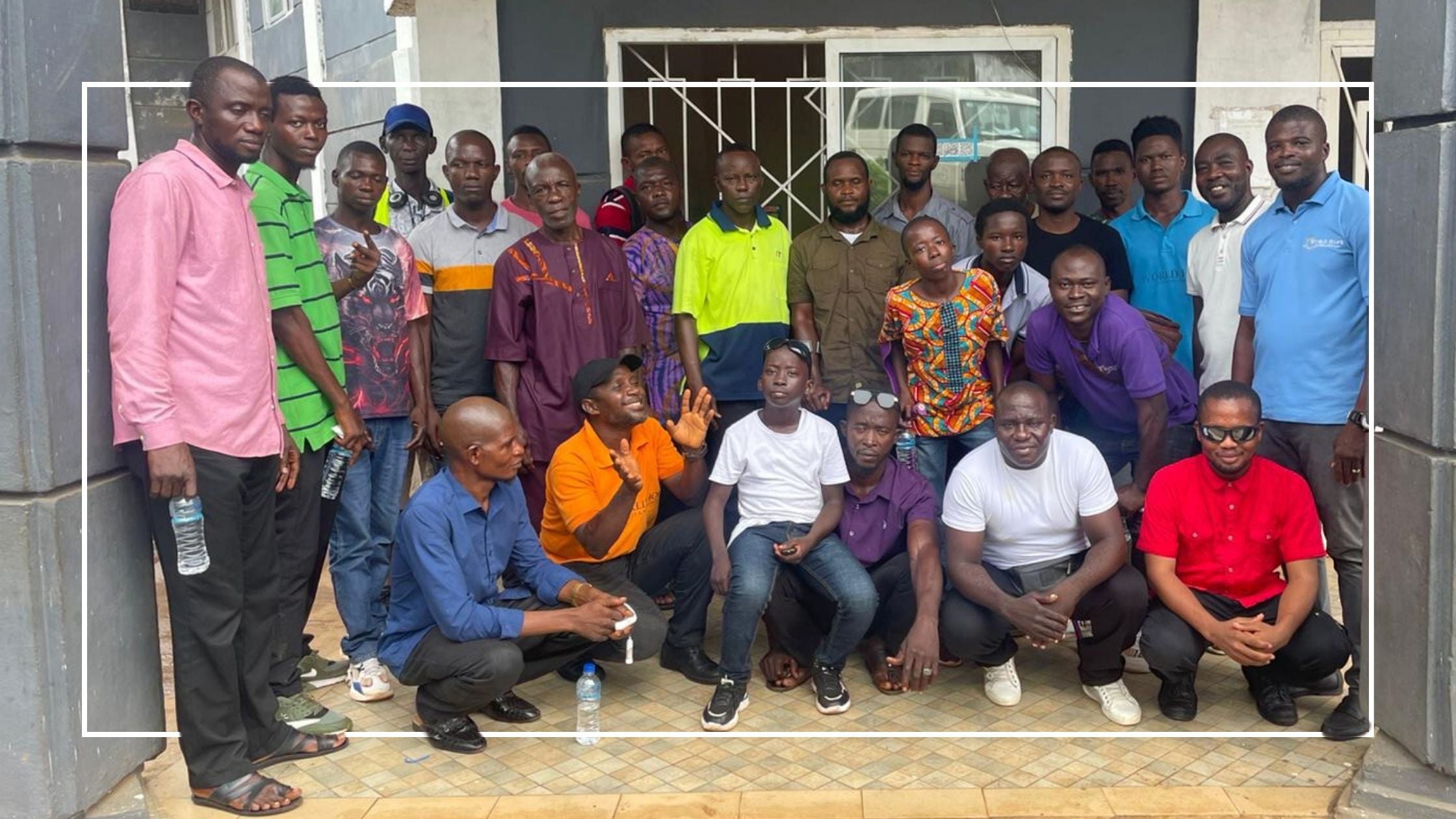_Fathers Building a Legacy of Hope men standing and kneeling on a porch