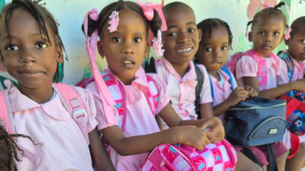 children in Haiti school