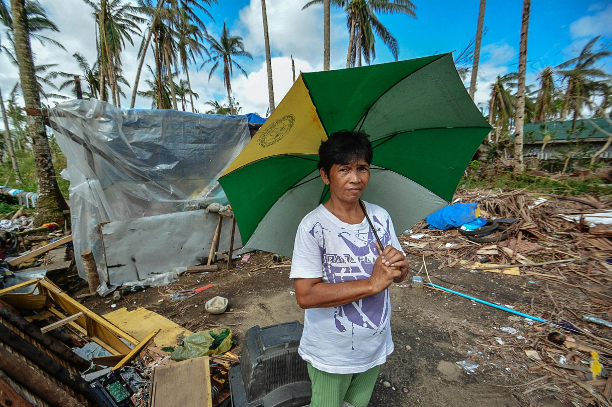 Woman in The Philippines after a natural disaster