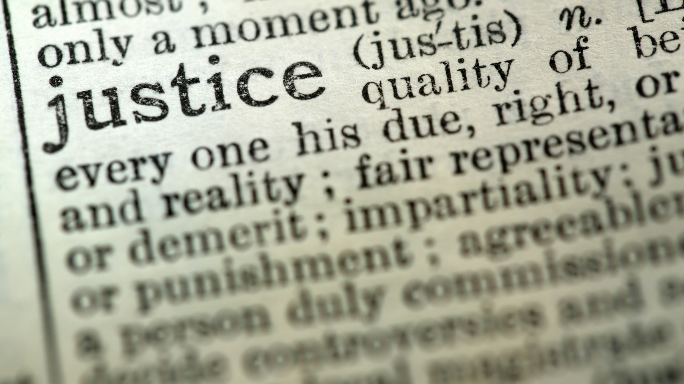 A dictionary's definition of justice.